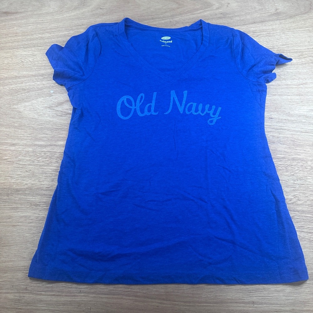 Old Navy Relaxed Women's Medium Blue Old Navy Graphic T Shirt Short Sleeve M